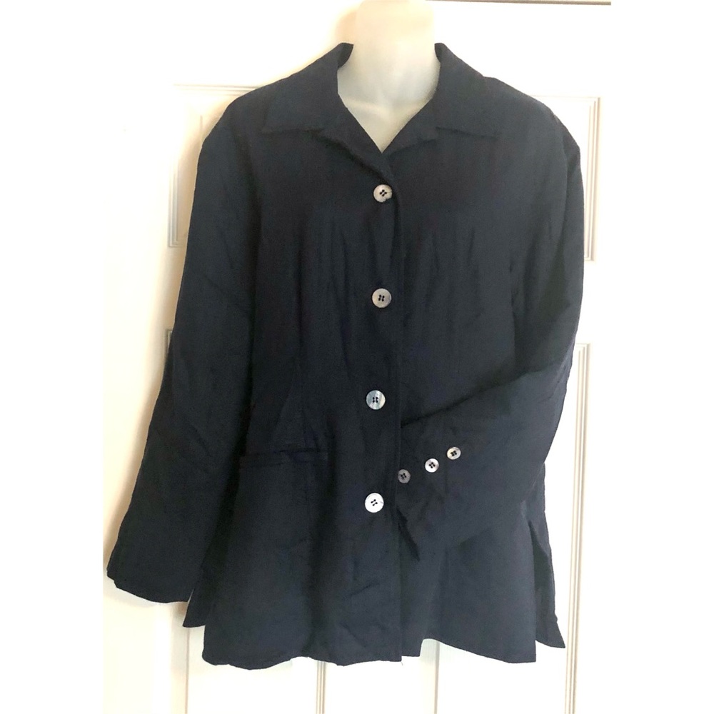 Borgari Signature 100% Silk Navy Blue Blazer